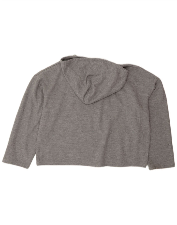 Zara Womens Hooded Oversized Top Long Sleeve UK 14 Medium Grey Spotted