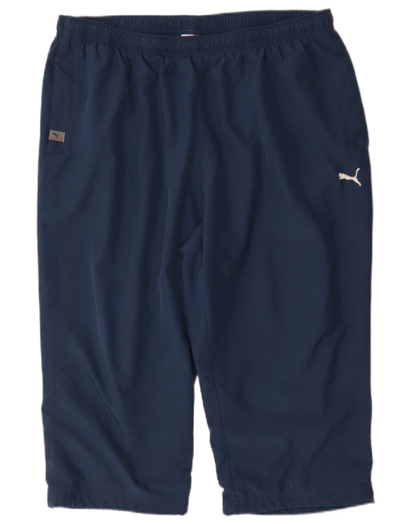 Puma Mens Graphic Capri Tracksuit Trousers 2XL  Navy Blue Polyester