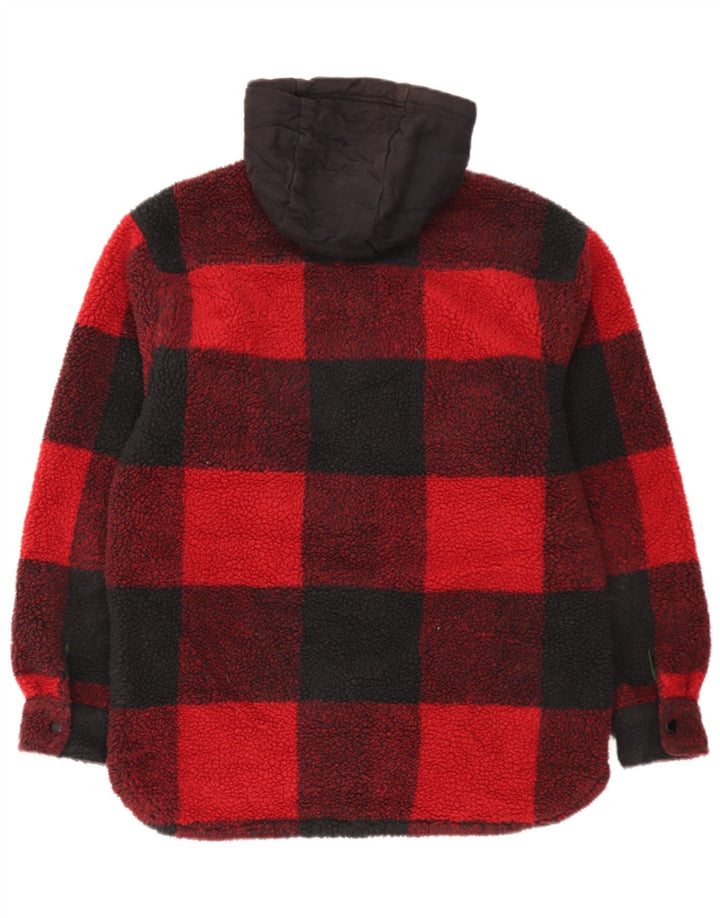 Levi's Mens Hooded Lumberjack Flannel Shirt Small Red Check