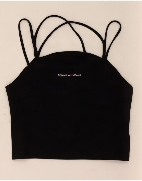 Tommy Hilfiger Womens Crop Halter Top UK 12 Medium Black