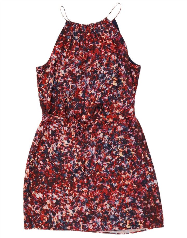 Dkny Womens Abstract Pattern Sleeveless Sheath Dress UK 14 Large Red