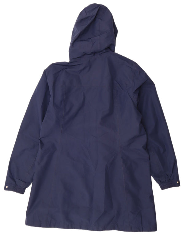 HELLY HANSEN Womens Hooded Raincoat UK 18 XL Navy Blue Polyester