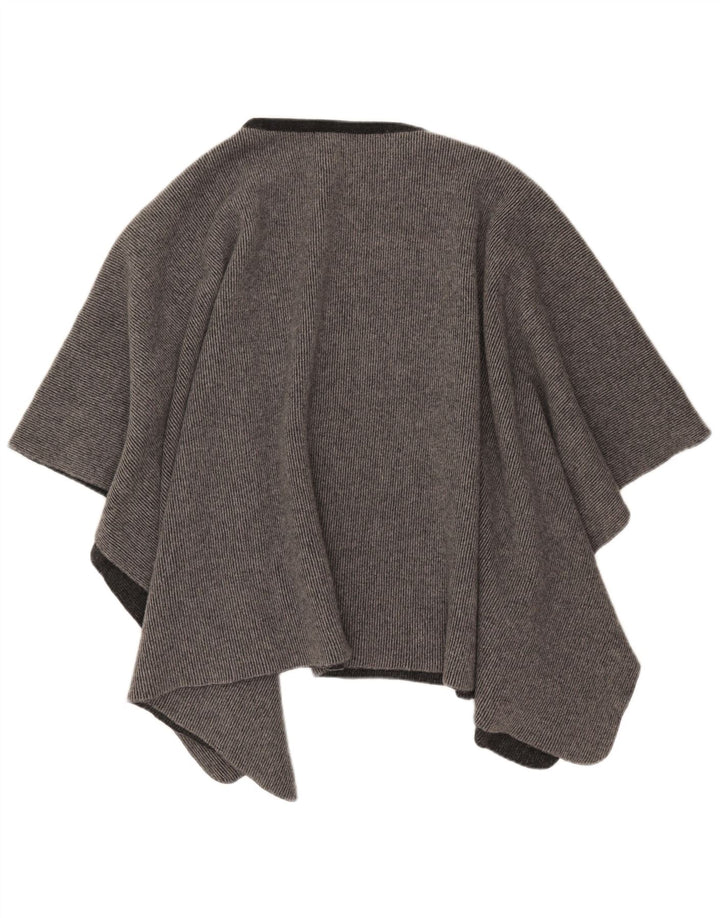VINTAGE Womens Poncho Jumper One Size Grey