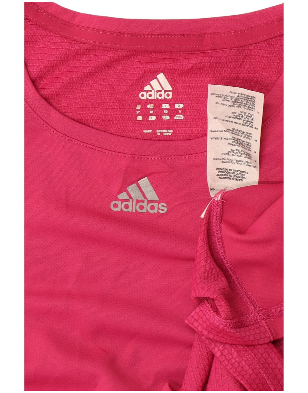Adidas Womens T-Shirt Top UK 18 XL Pink Polyester