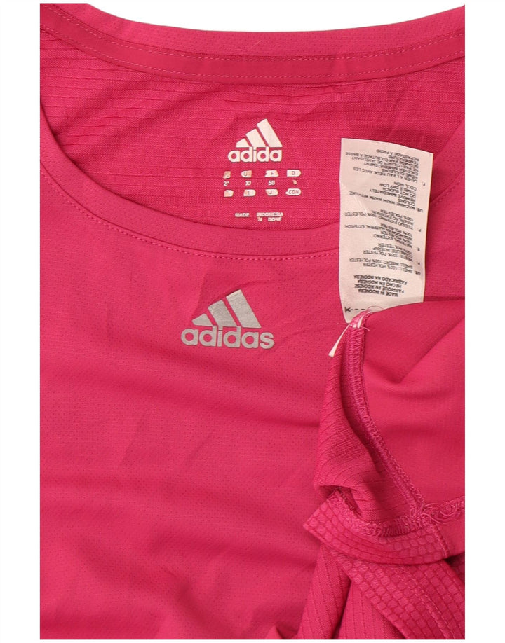 Adidas Womens T-Shirt Top UK 18 XL Pink Polyester