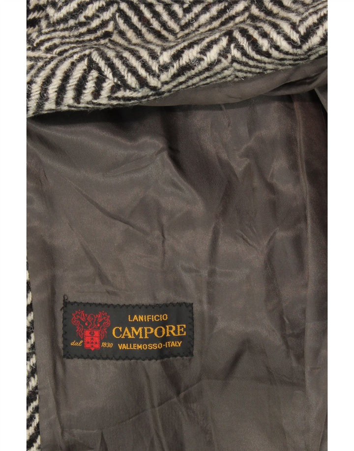 LANIFICO CAMPORE Womens Double Breasted Coat IT 44 Medium Black