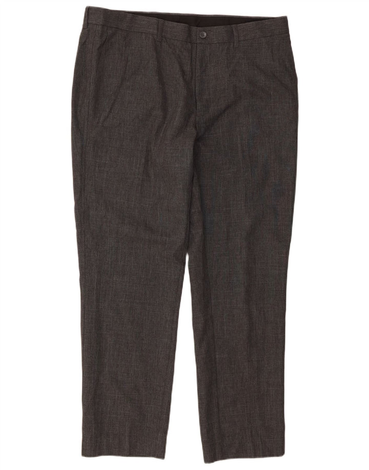 Marks & Spencer Mens Slim Suit Trousers W36 L29 Grey Polyester