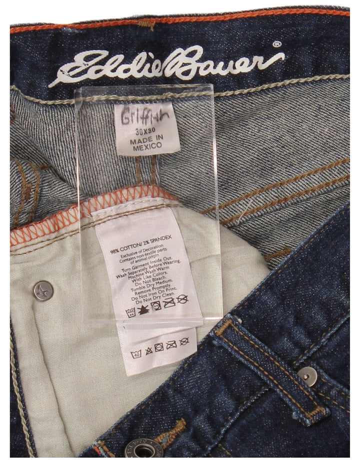 EDDIE BAUER Mens Straight Jeans W30 L27 Navy Blue Cotton