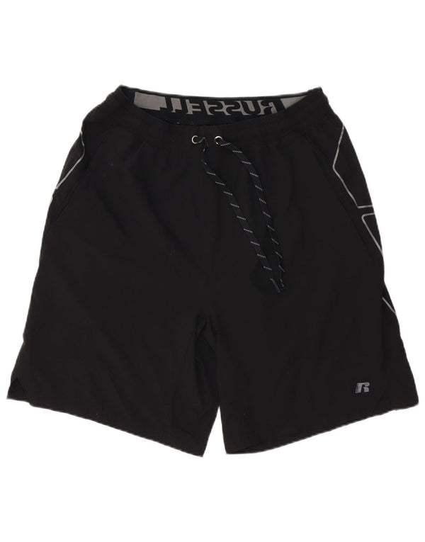RUSSELL ATHLETIC Mens Dri-Power Graphic Sport Shorts Medium Black
