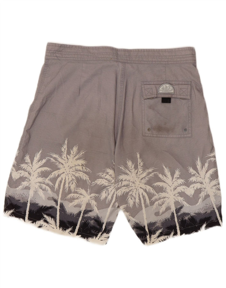 Sundek Mens Swimming Shorts Large  Grey Floral Polyester