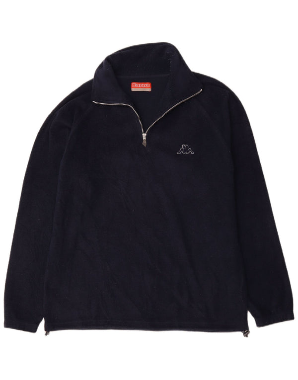 Kappa Mens Zip Neck Fleece Jumper Large Navy Blue Polyester