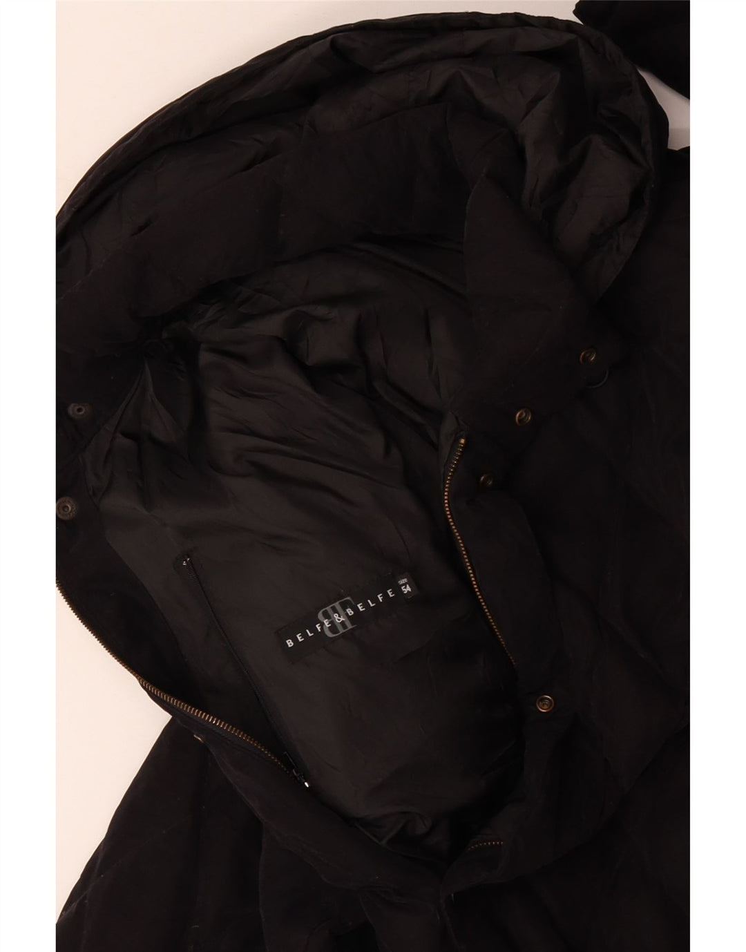 BELFE & BELFE Mens Hooded Quilted Padded Jacket IT 54 2XL Black