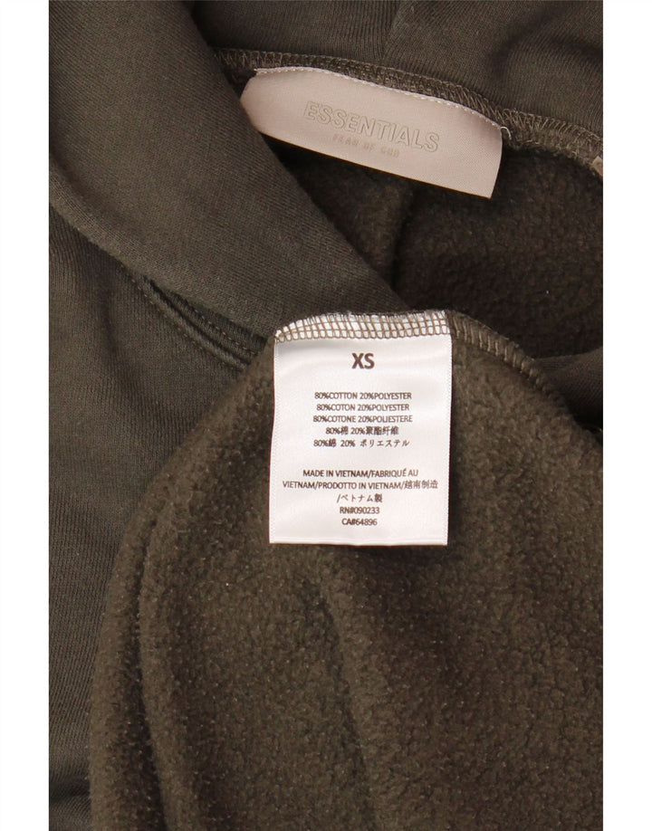 ESSENTIALS Mens Loose Fit Hoodie Jumper XS Brown Cotton