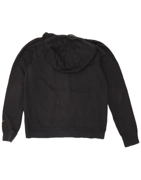 Nike Womens Graphic Oversized Hoodie Jumper UK 10 Small Black Cotton