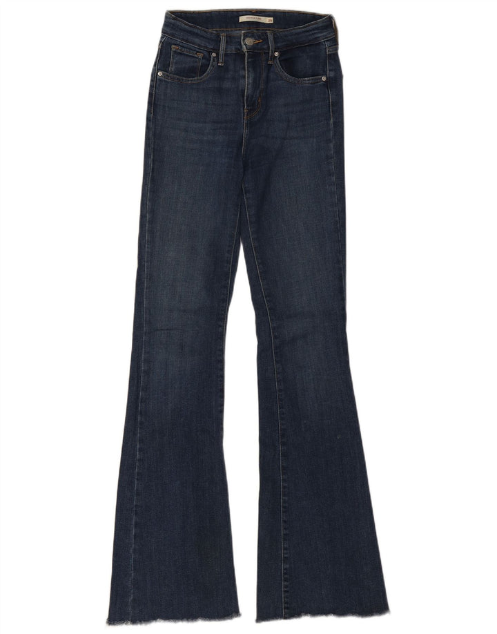 Levi's Womens High Rise Flared Jeans W25 L32 Navy Blue Cotton