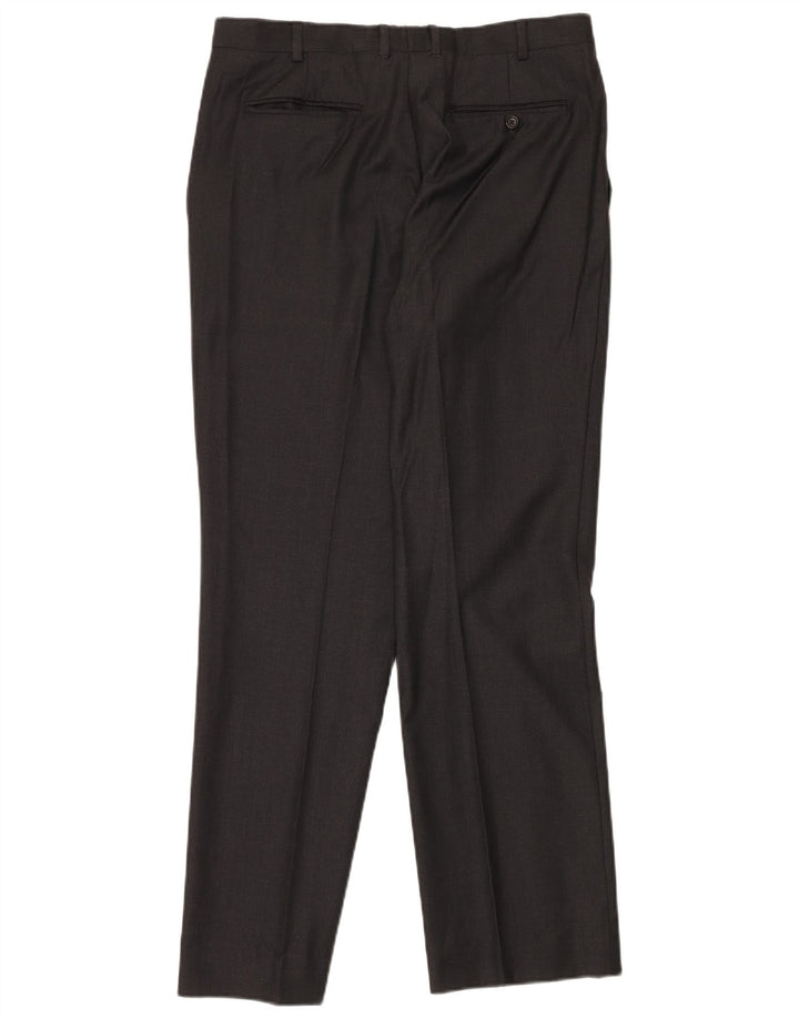 AQUASCUTUM Mens 2 Button 2 Piece Suit UK 40 Large W34 L32 Grey Wool