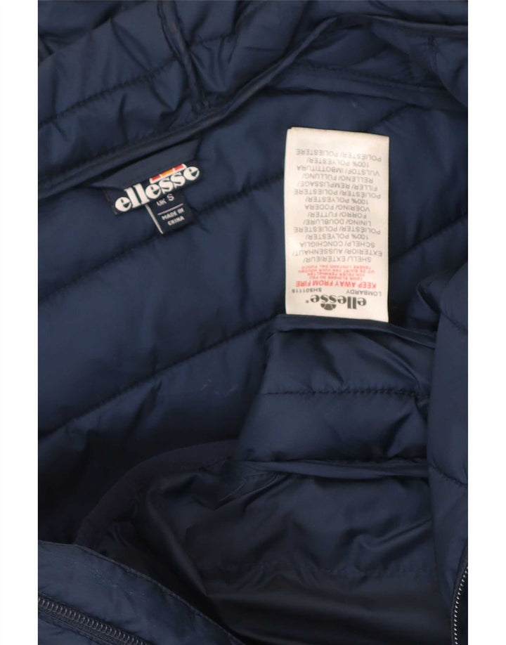 Ellesse Mens Hooded Padded Jacket UK 36 Small Navy Blue Polyester