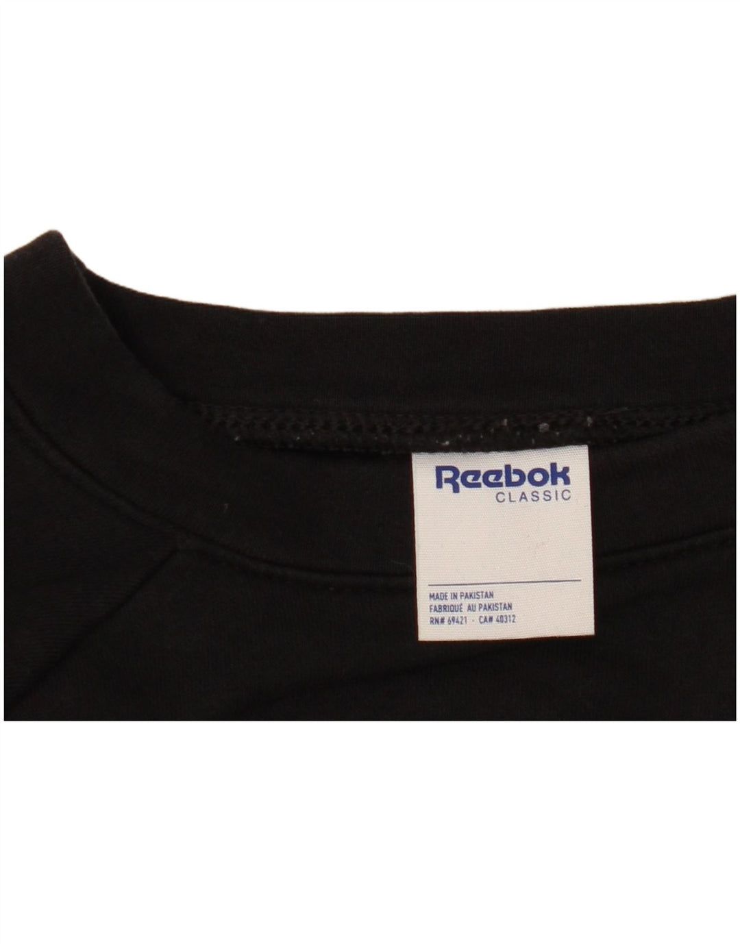 REEBOK Womens Graphic Sweatshirt Jumper UK 14 Medium Black Cotton