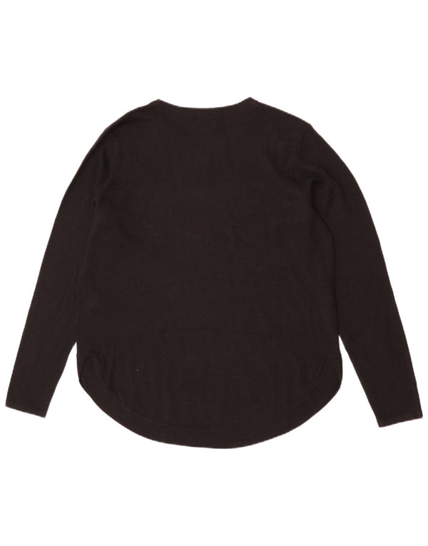 Fat Face Womens Boat Neck Jumper Sweater UK 12 Medium Black Polyester