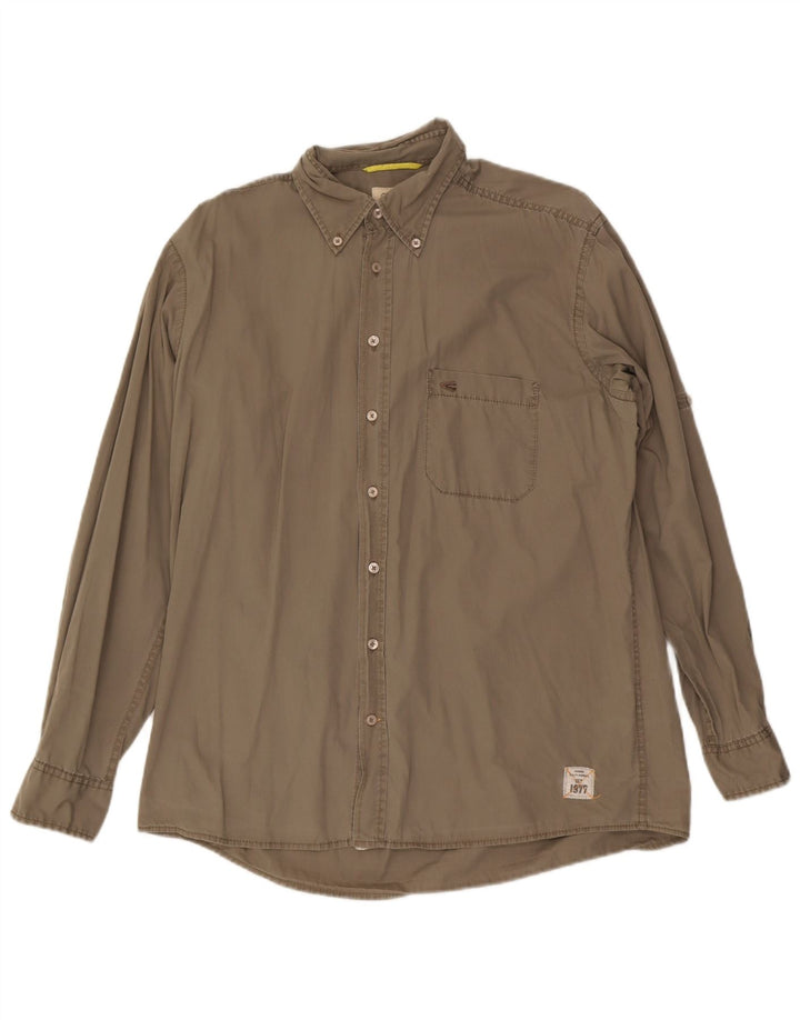 CAMEL ACTIVE Mens Shirt Large Grey Cotton