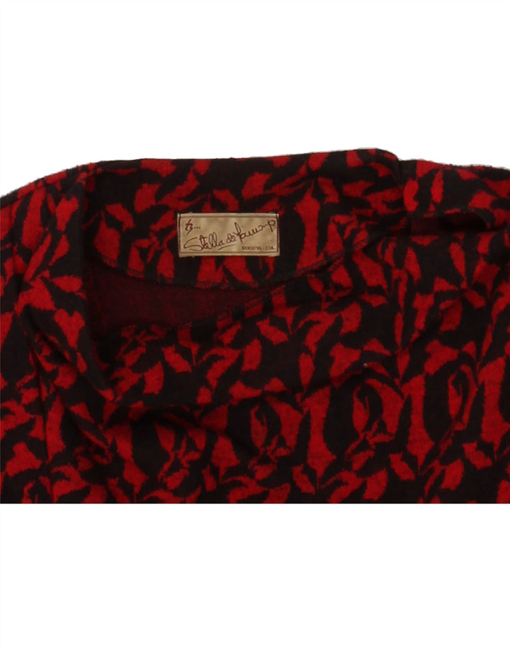 VINTAGE Womens Graphic Turtle Neck Jumper Sweater UK 14 Medium Red Vintage Vintage and Second-Hand Vintage from Messina Hembry 