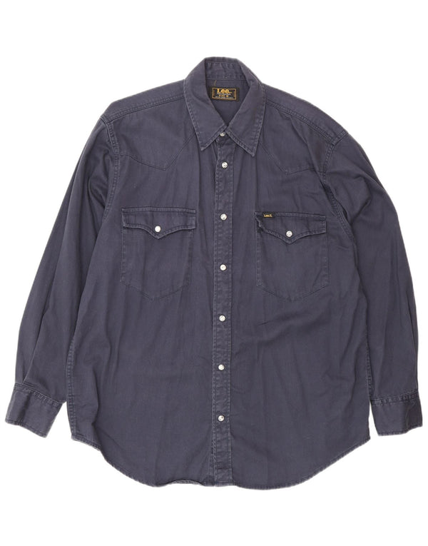Lee Mens Shirt Medium Navy Blue Cotton