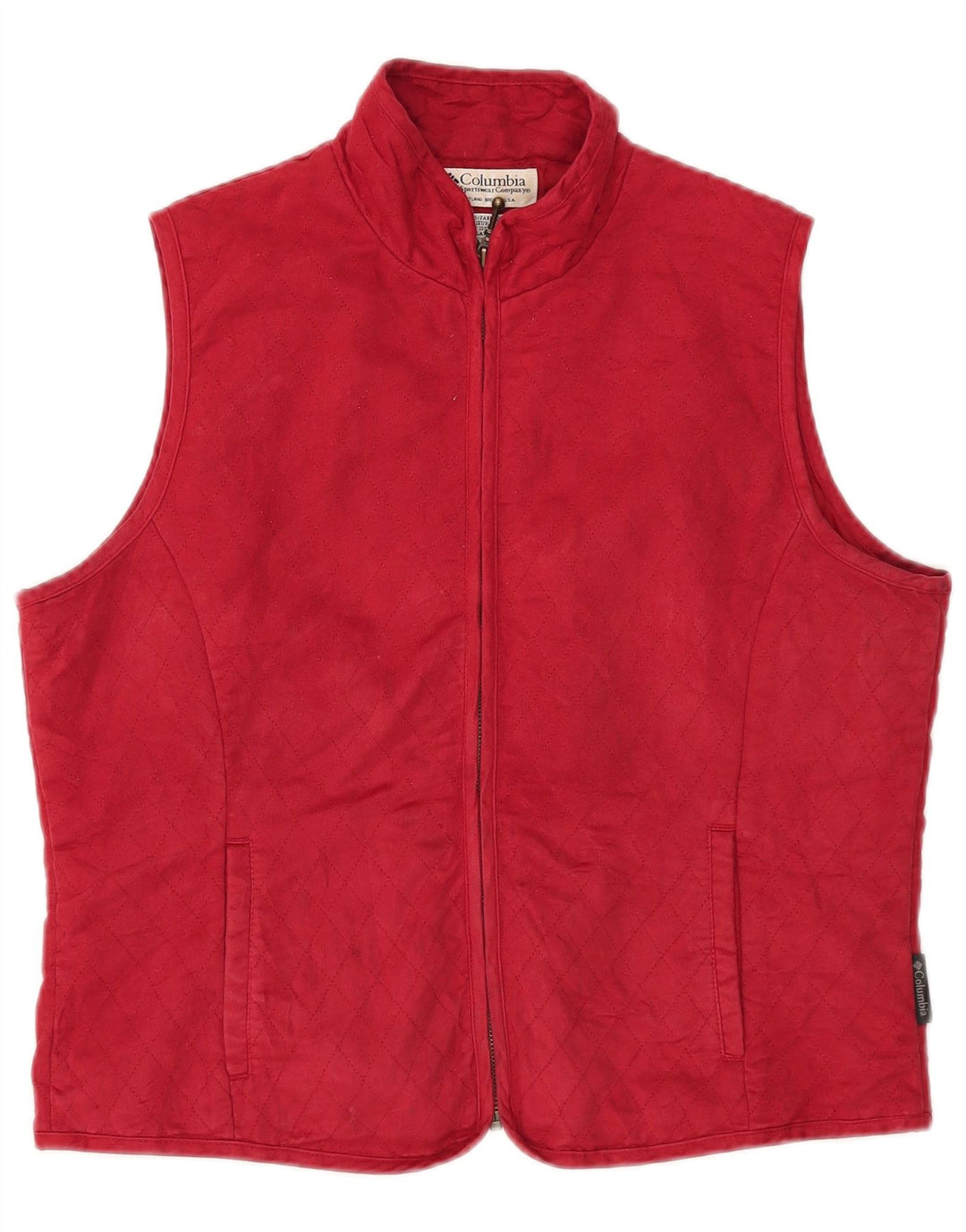 Columbia Womens Quilted Gilet UK 16 Large Red Polyester