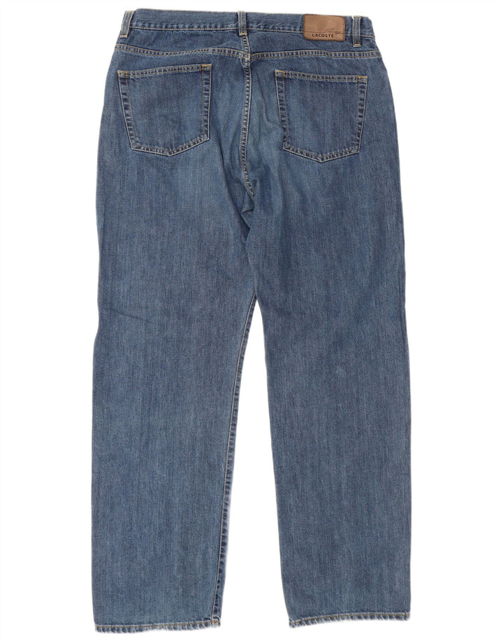 Lacoste Mens Straight Jeans Size 48 XL W36 L31 Blue Cotton
