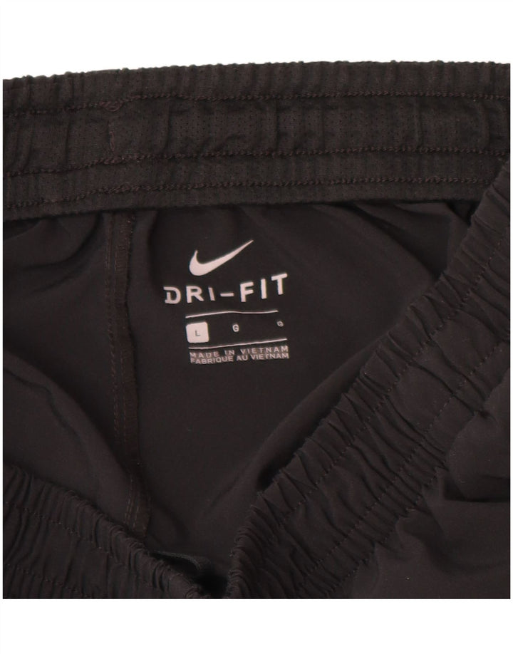 NIKE Mens Dri Fit Tracksuit Trousers Joggers Large  Black Polyester