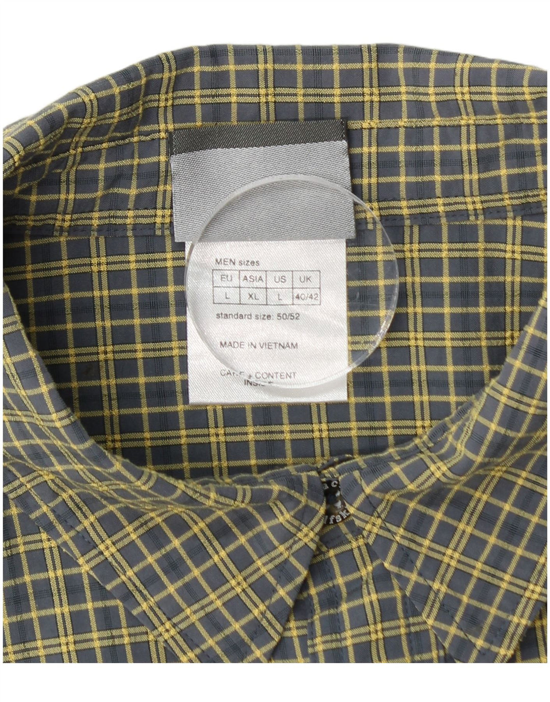 JACK WOLFSKIN Mens Shirt UK 40/42 Large Yellow Check Polyamide