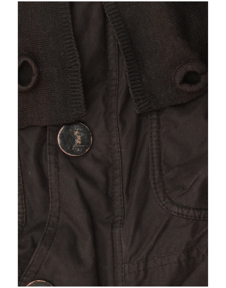 KHUJO Mens Hooded Utility Jacket UK 38 Medium Black Polyester