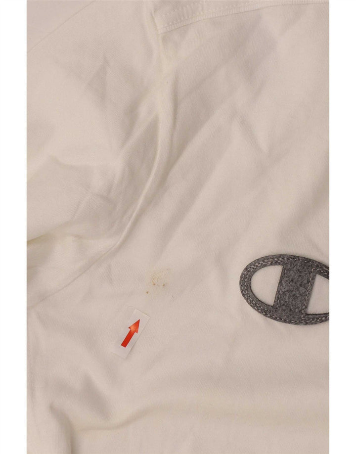 Champion Mens Graphic Top Long Sleeve XL White Cotton
