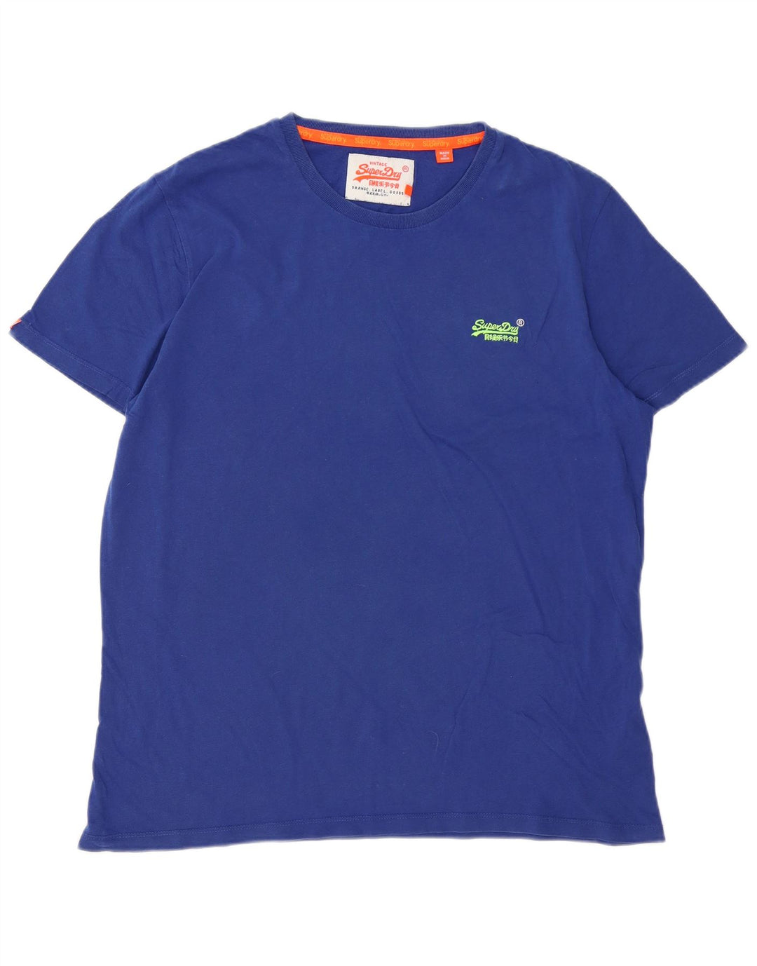 SUPERDRY Mens T-Shirt Top 2XL Blue Cotton