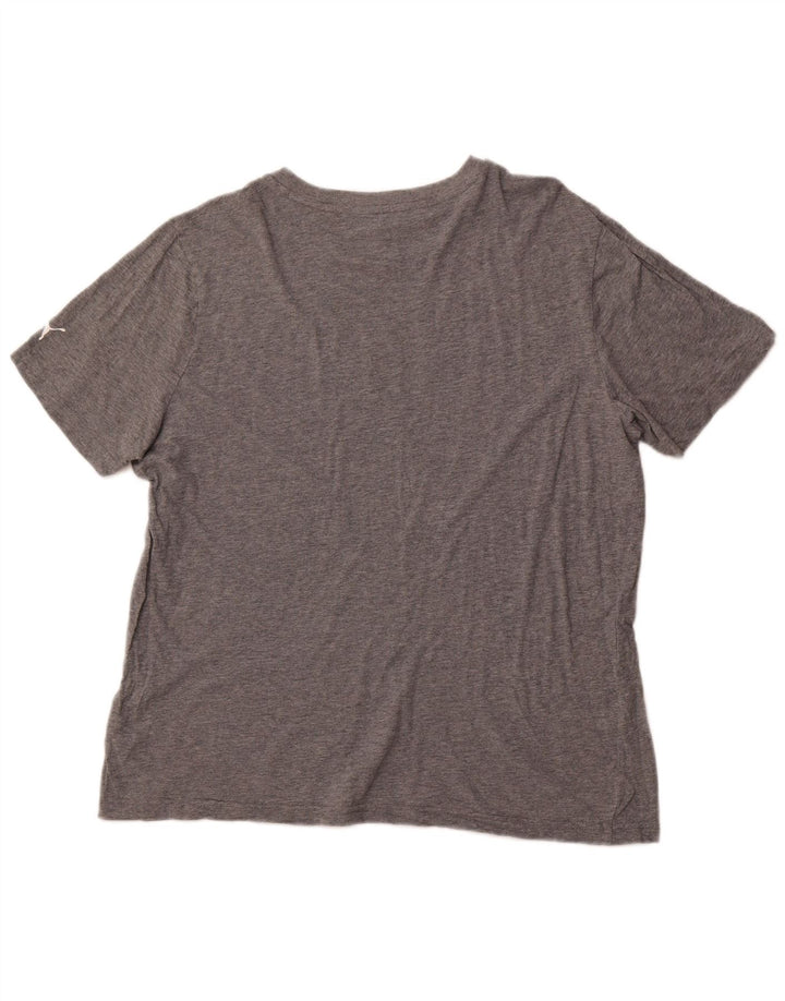 PUMA Womens Graphic T-Shirt Top UK 16 Large Grey Cotton