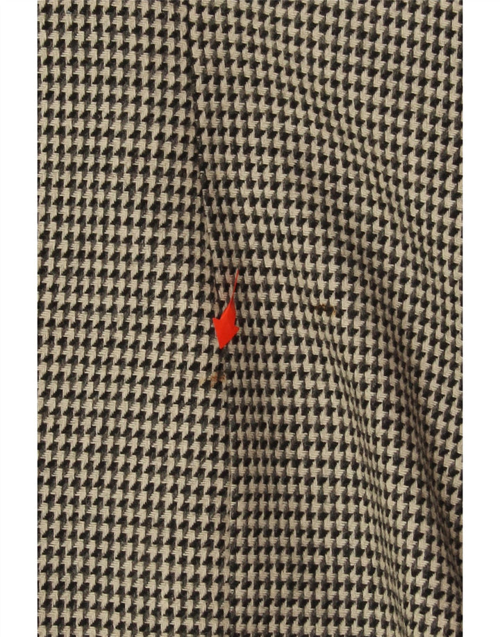 ST. BERNARD Womens Longline Blazer Jacket UK 14 Large Grey Houndstooth Vintage St. Bernard and Second-Hand St. Bernard from Messina Hembry 