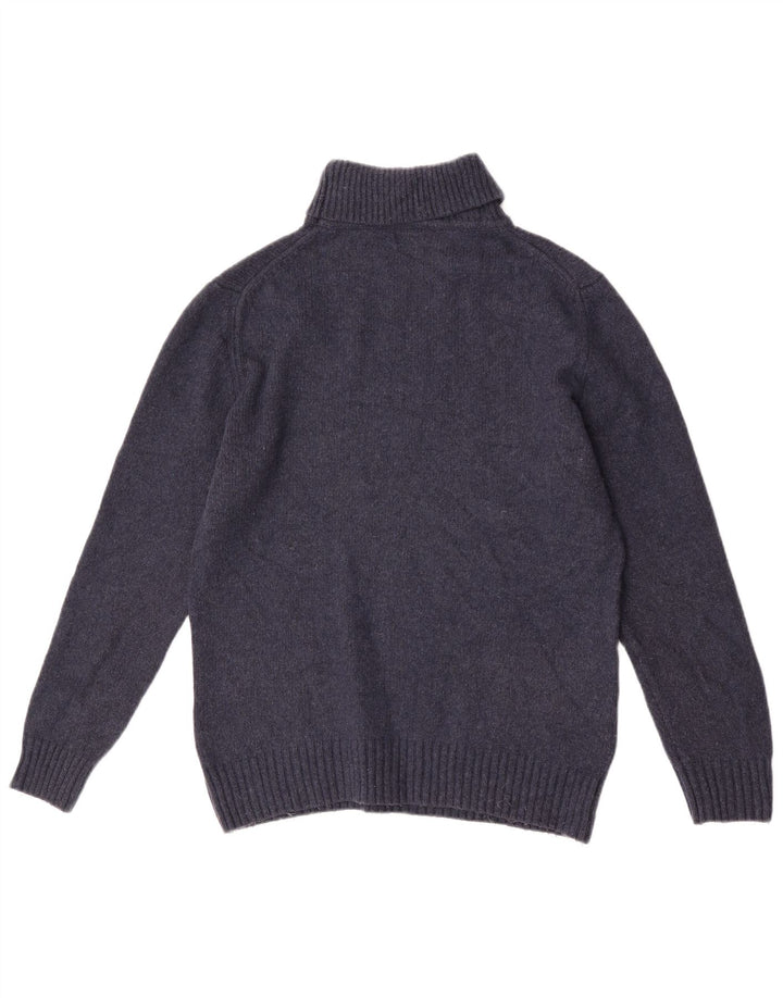 Zara Mens Roll Neck Jumper Sweater Large Navy Blue