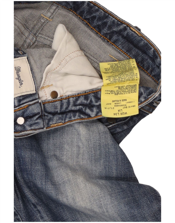 Wrangler Womens Lia Straight Jeans W26 L34 Blue Cotton