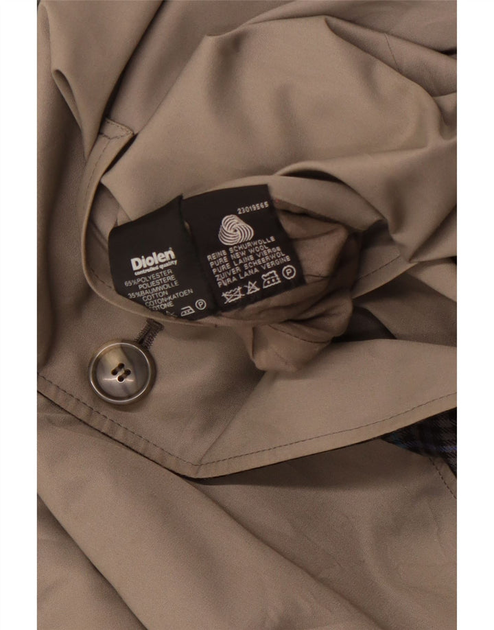 DIOLEN Mens Reversible Trench Coat UK 40 Large Grey Check Polyester