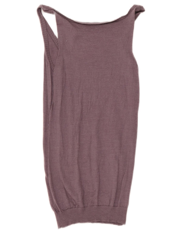 Massimo Dutti Womens Vest Tank Top UK 12 Medium Purple Wool