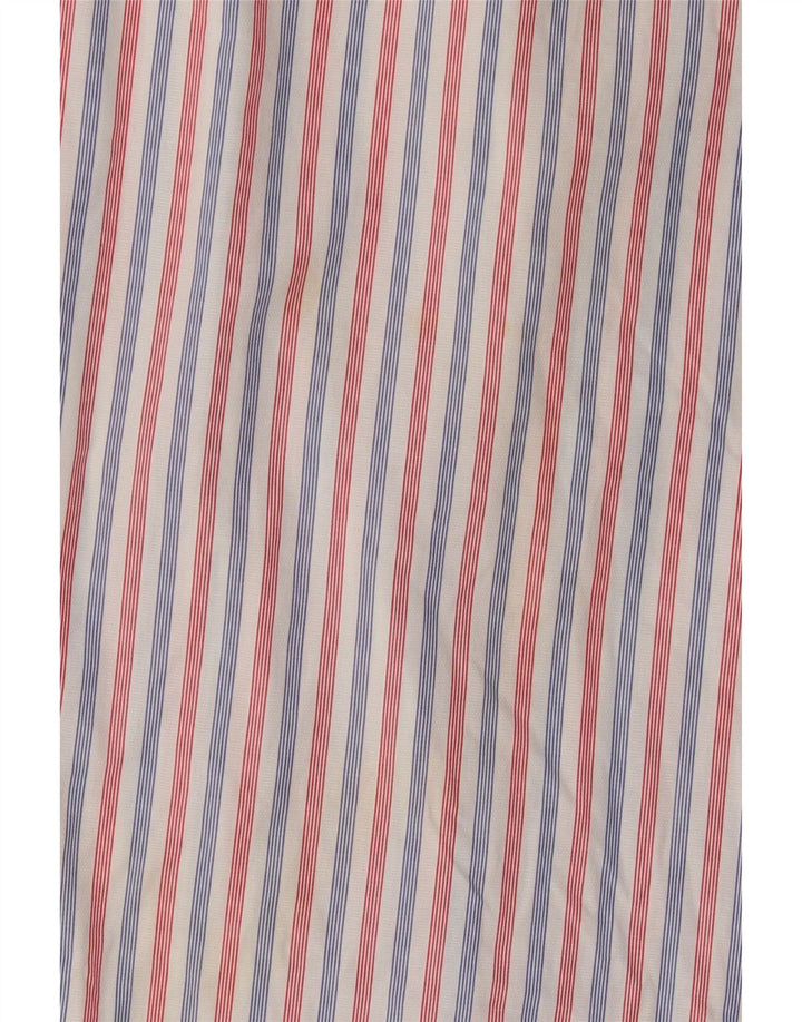 Boggi Mens Milano Shirt Large Red Striped Cotton