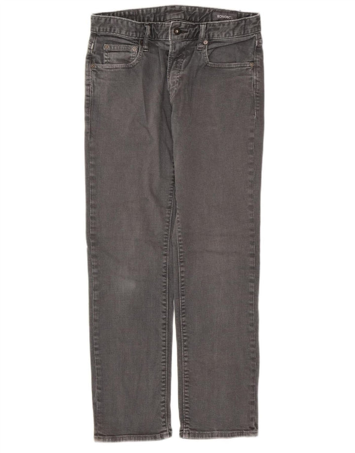 BONOBOS Womens Straight Jeans W29 L30 Grey Cotton