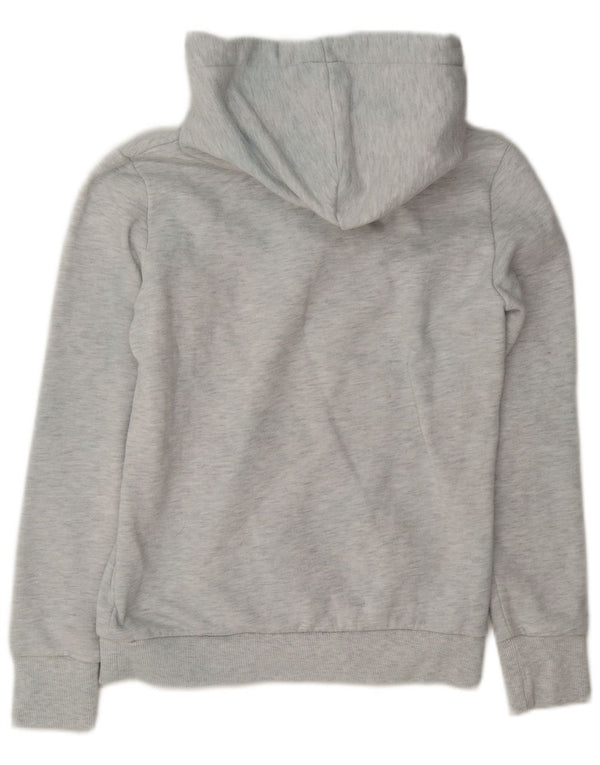 Superdry Womens Graphic Hoodie Jumper UK 10 Small Grey Flecked Cotton