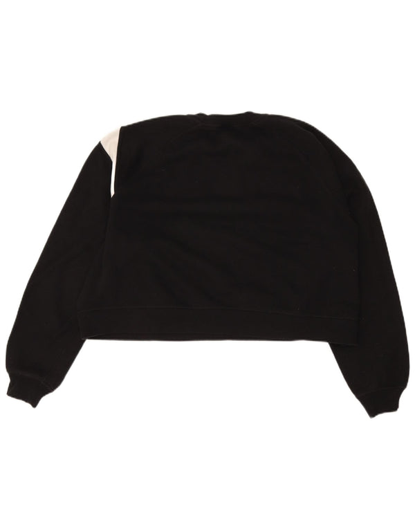 Nike Womens Oversized Crop Graphic Sweatshirt Jumper UK 18 XL Black Cotton