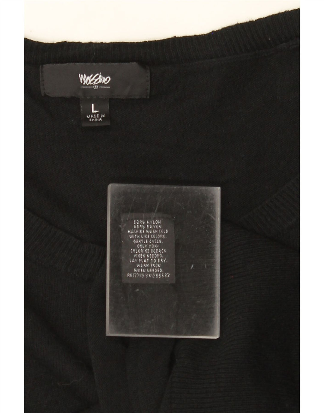 MOSSIMO Womens Boat Neck Jumper Sweater UK 14 Large Black Nylon