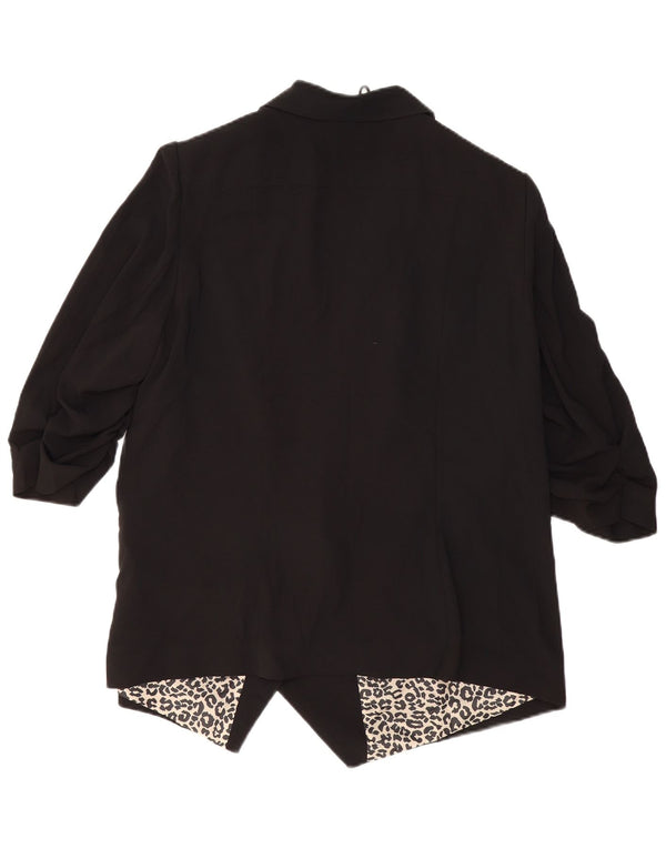 MARKS & SPENCER Womens 3/4 Sleeve Open Blazer Jacket UK 20 2XL Black
