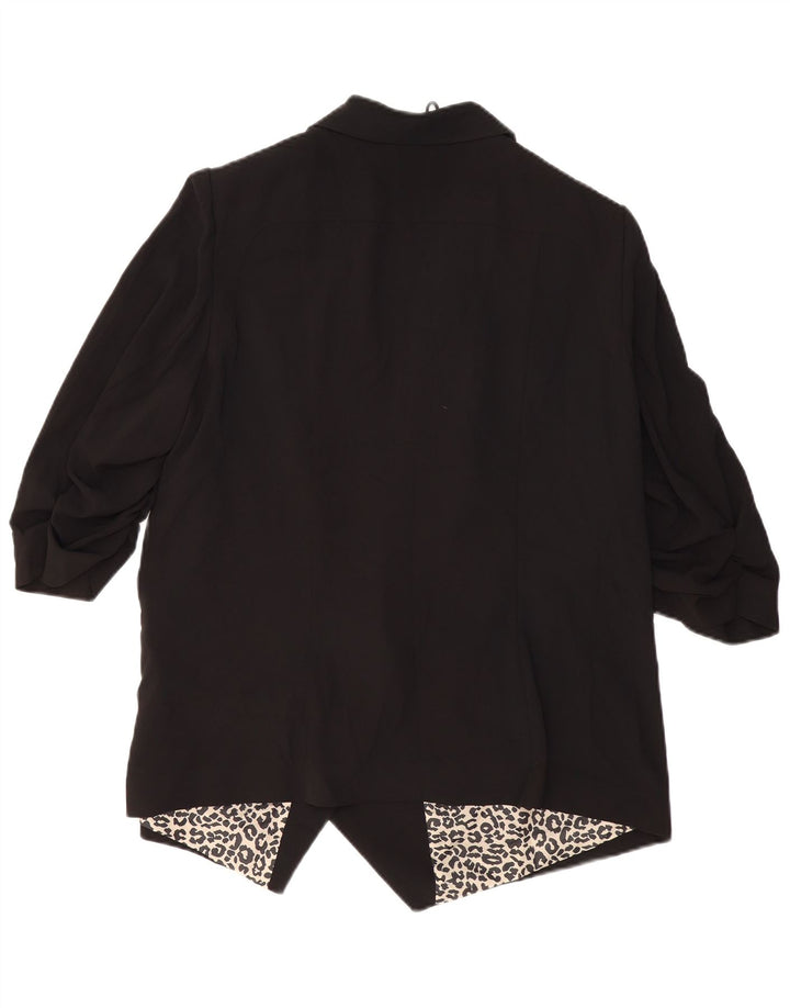MARKS & SPENCER Womens 3/4 Sleeve Open Blazer Jacket UK 20 2XL Black
