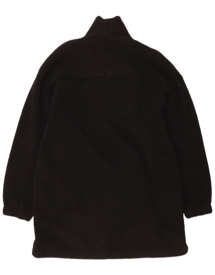 Cos Mens Zip Neck Fleece Jumper Large Black Polyester