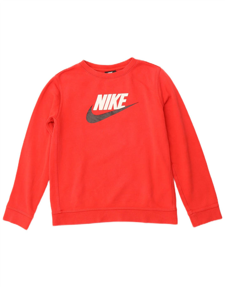 NIKE Boys Graphic Sweatshirt Jumper 13-14 Years XL  Red Cotton