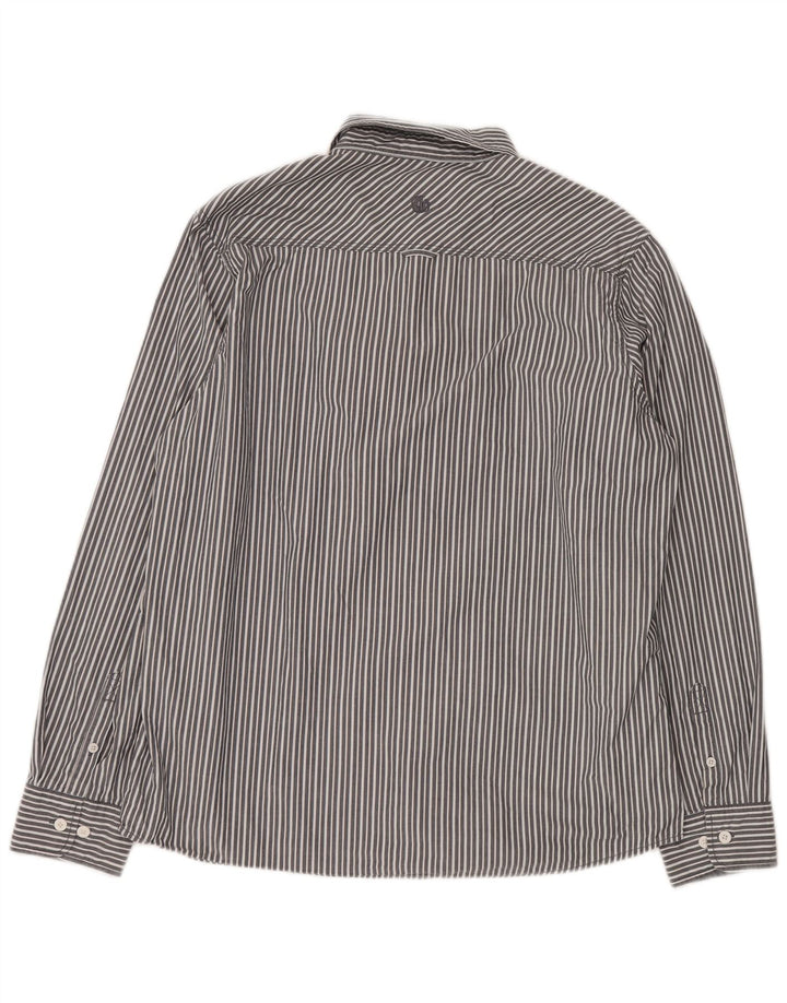 FAT FACE Mens Shirt XL Grey Pinstripe Cotton