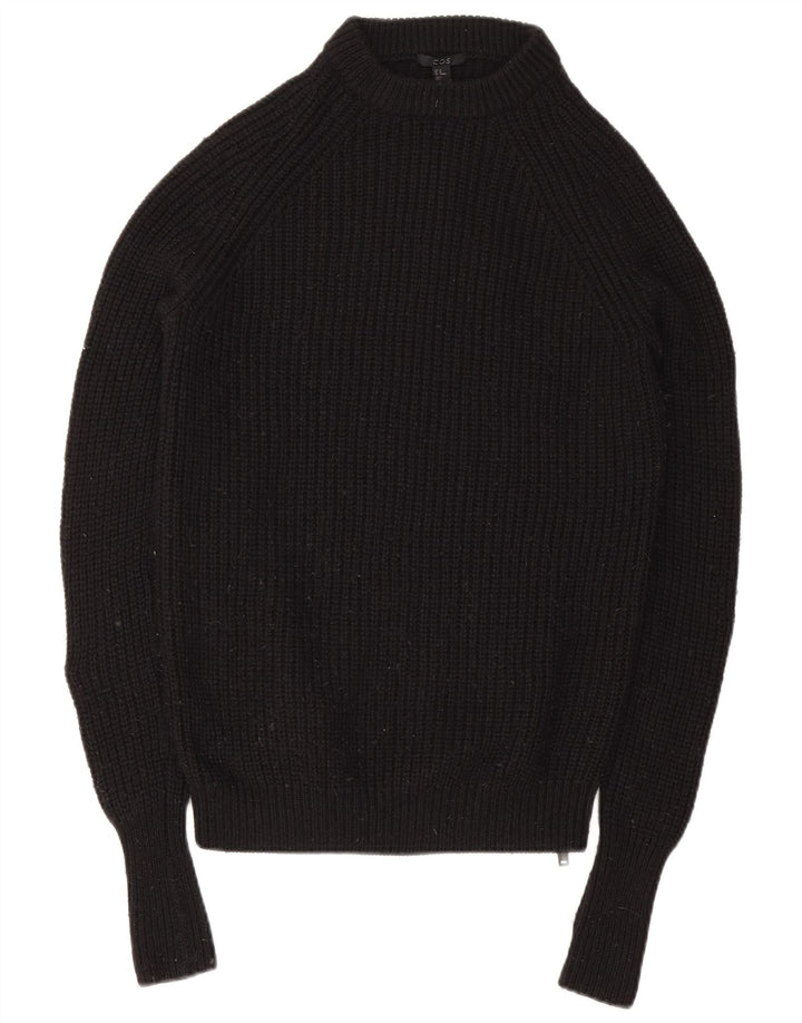 Cos Mens Crew Neck Jumper Sweater XS Black Wool